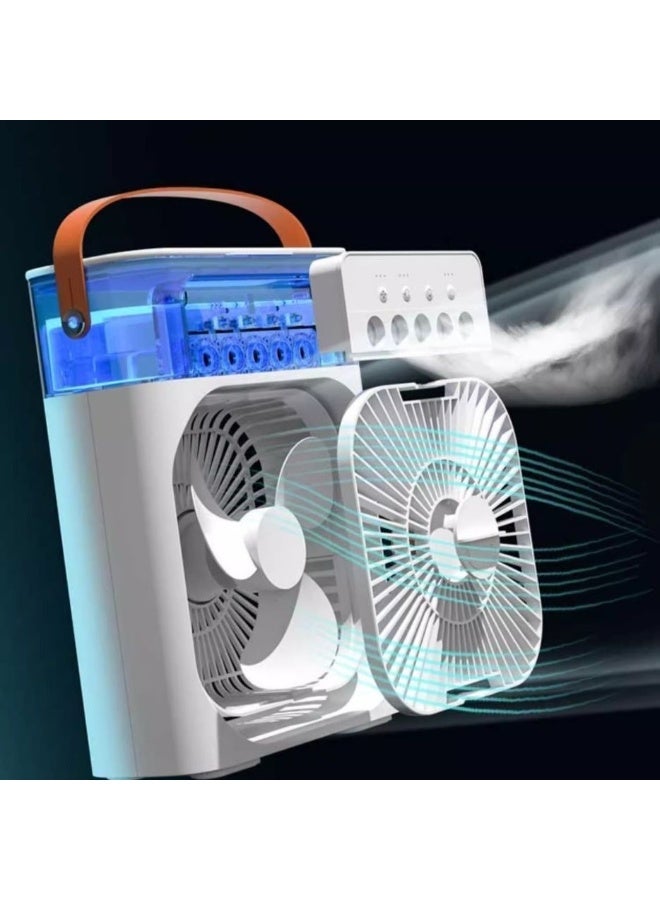 Cooling Fan, Portable Air Conditioners, 600ml Mini Mist Coolers, 3-speed personal evaporative air cooler with USB port, 7 LED lights, 1-3 hour timer, AC cooling fan for car, home and office room, white colour  - Image 5