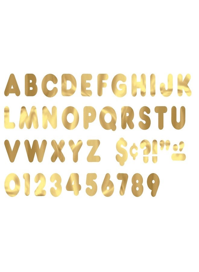 Trend Enterprises Gold Foil 4" Uppercase Casual Font Punch-Out Ready Letters by TREND enterprises, Inc.; 72 ct. - Image 1