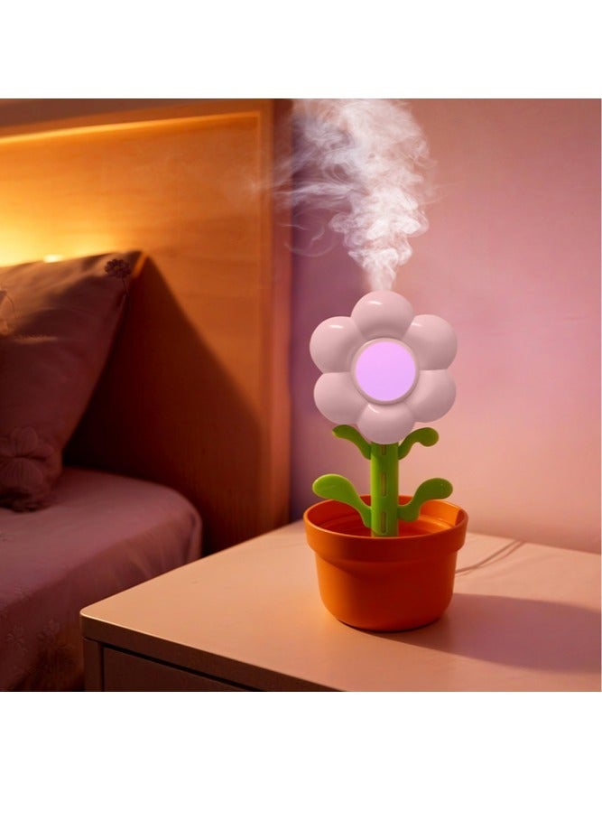 general 280ml Flower Shape Humidifier - Type-C Charging Nano Cool Mist with 7-Color Night Light 19.5*9.5cm Ultra-Quiet for Home Office - Image 3