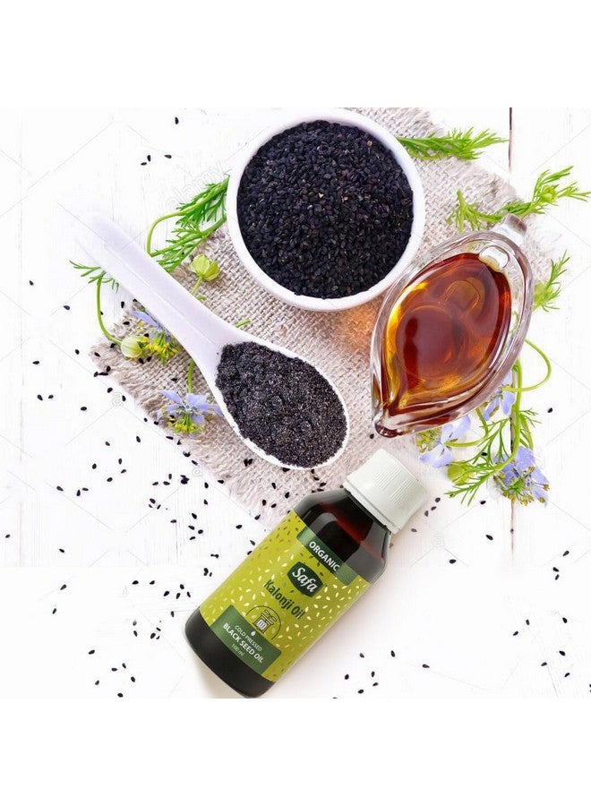 Safa Black Seed Oil Organic Cold Pressed Pure Kalonji Oil |Rich in Omega 3,6 & 9 Essential Fatty Acids|Promotes Immunity,Hair, Skin & Overall Health|Nigella sativa Black Cumin Seed Oil|Pack of 100 ml - Image 4