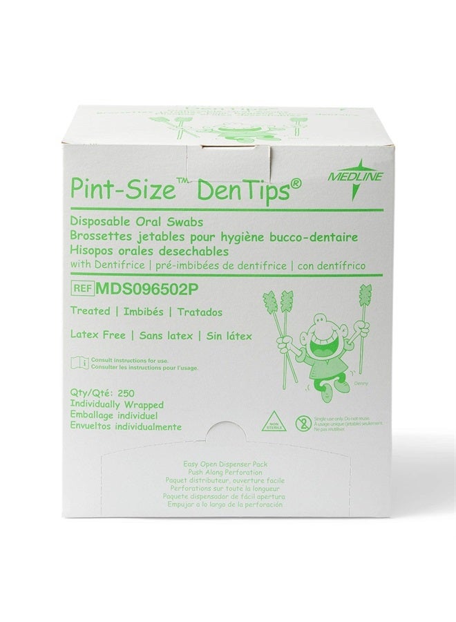 Medline عصي مسحة فموية قابلة للاستخدام مرة واحدة من دينتيبس، معالجة بالنعناع للبالغين، خضراء، 500 قطعة - Image 1