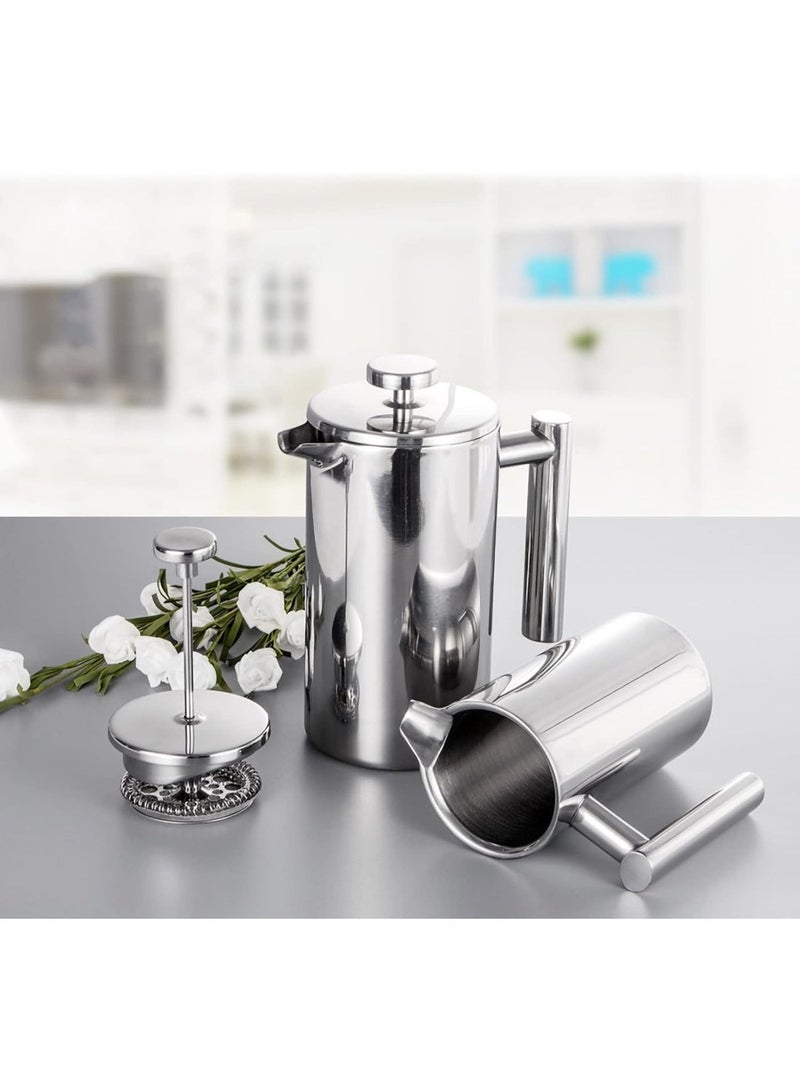 ماكينة تحضير القهوة الفرنسية والشاي 34 أونصة – طبقة مزدوجة من الستانلس ستيل، مقاومة للصدا وآمنة على غسالة الأطباق 350 مل - Image 4