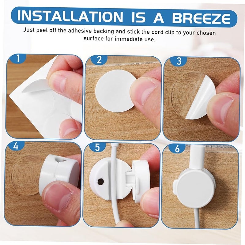 Jojofuny Magnetic Closure Cord Organizer Cable Holder Clips For Home Office Wire Management Quick Install - Image 4