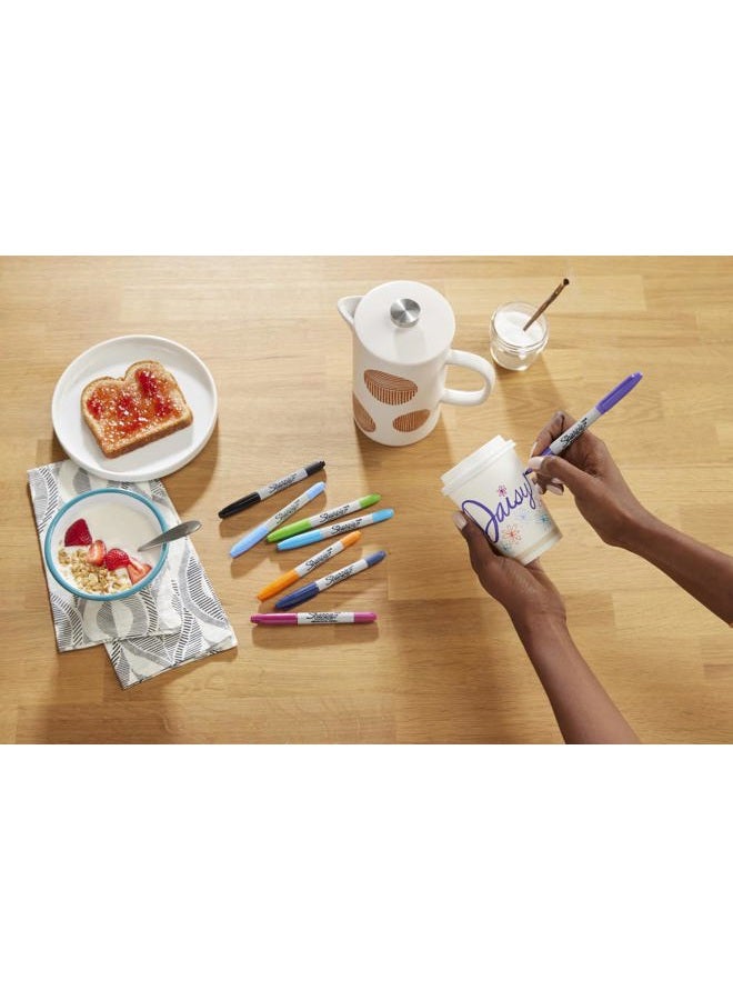Sharpie Twin Tip Permanent Markers | Fine & Ultra-Fine Points | Assorted Colours | 8 Count - Image 3