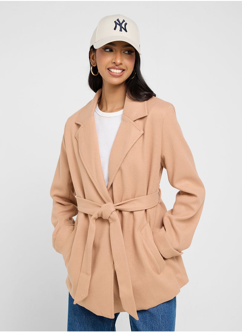 Ginger Belted Lapel Collar Coat  - Image 1