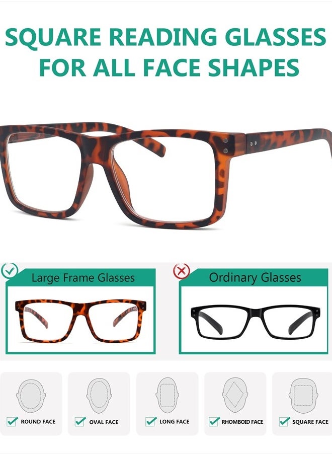 Eyekepper 5-pack Oversized Reading Glasses Square Large Frame Readers for Men and Women +1.50  - Image 4