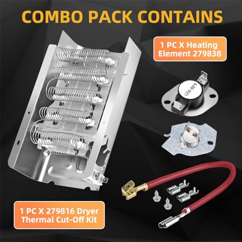 APPLIANCEMATES WED4815EW1 MEDC465HW0 MEDC200XW1 MEDC300BW0 Heating Element for Whirlpool Maytag Dryer NED4655EW1 MEDX655DW MEDC400VW0 by APPLIANCEMATES - Image 3