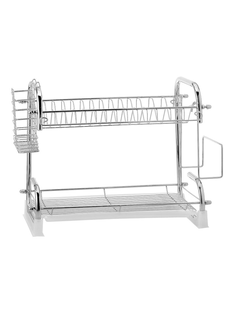 Reko Dish Drying Rack, 2 Tier Dish Storage And Draining Rack With Cup Holder And Chopstick Tube, Storage Rack Shelf  - Image 2
