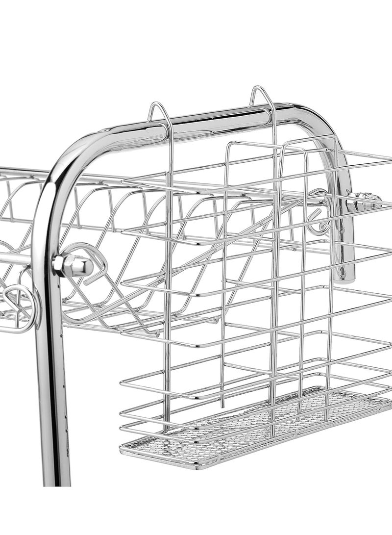 Reko Dish Drying Rack, 2 Tier Dish Storage And Draining Rack With Cup Holder And Chopstick Tube, Storage Rack Shelf  - Image 4