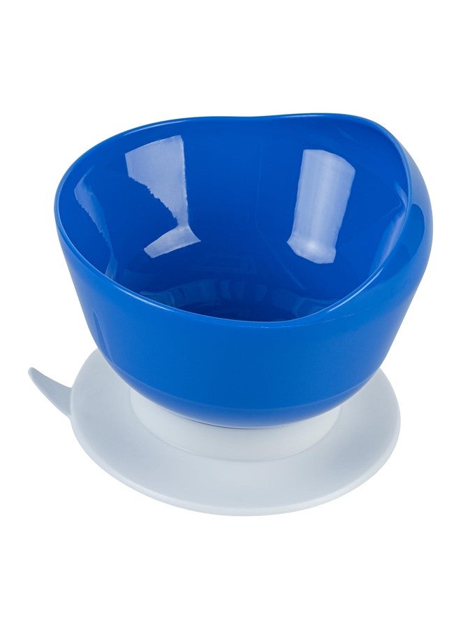 Restaurantware Scoop Bowls 1 Count 19 Oz Plastic Suction Base Blue Adaptive Bowls with High to Low Rim Hot & Cold Friendly Scoop Dishes for Elderly with Dementia, Parkinsons and Disabled - Image 1