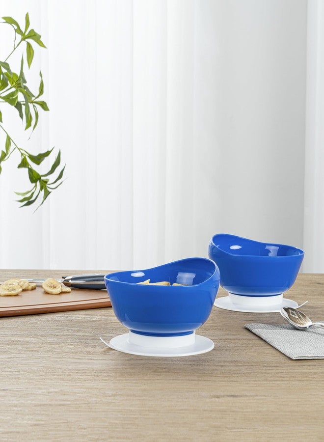 Restaurantware Scoop Bowls 1 Count 19 Oz Plastic Suction Base Blue Adaptive Bowls with High to Low Rim Hot & Cold Friendly Scoop Dishes for Elderly with Dementia, Parkinsons and Disabled - Image 4