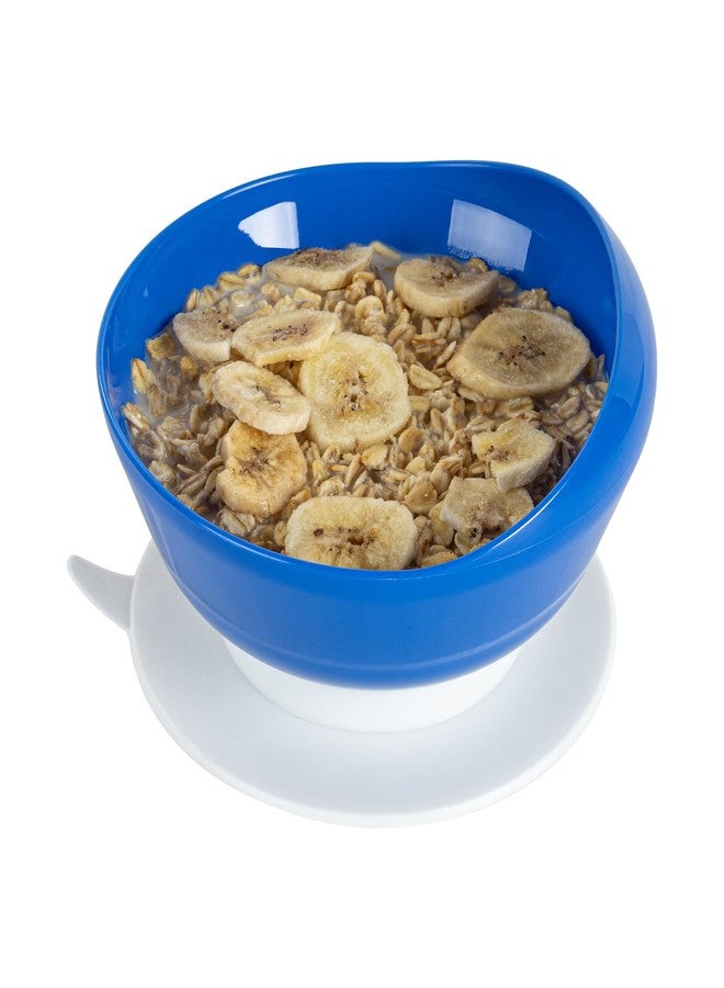 Restaurantware Scoop Bowls 1 Count 19 Oz Plastic Suction Base Blue Adaptive Bowls with High to Low Rim Hot & Cold Friendly Scoop Dishes for Elderly with Dementia, Parkinsons and Disabled - Image 2