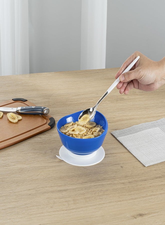Restaurantware Scoop Bowls 1 Count 19 Oz Plastic Suction Base Blue Adaptive Bowls with High to Low Rim Hot & Cold Friendly Scoop Dishes for Elderly with Dementia, Parkinsons and Disabled - Image 5