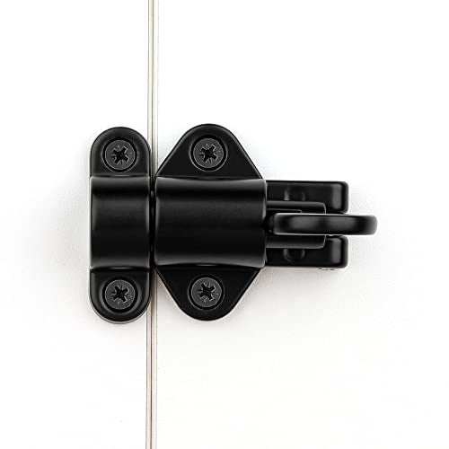 INIRET 2 Packs Self-Closing Latches，Black Spring Door Lock，Resilient Bolt Latch Aluminum Alloy Safety Automatic Spring Barrel Door Lock with Screws,Used for Wooden Door,Wooden Window and Cabinet etc - Image 4
