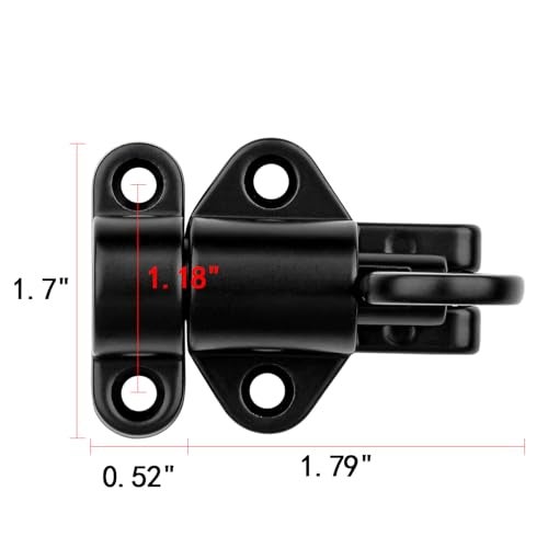 INIRET 2 Packs Self-Closing Latches，Black Spring Door Lock，Resilient Bolt Latch Aluminum Alloy Safety Automatic Spring Barrel Door Lock with Screws,Used for Wooden Door,Wooden Window and Cabinet etc - Image 2