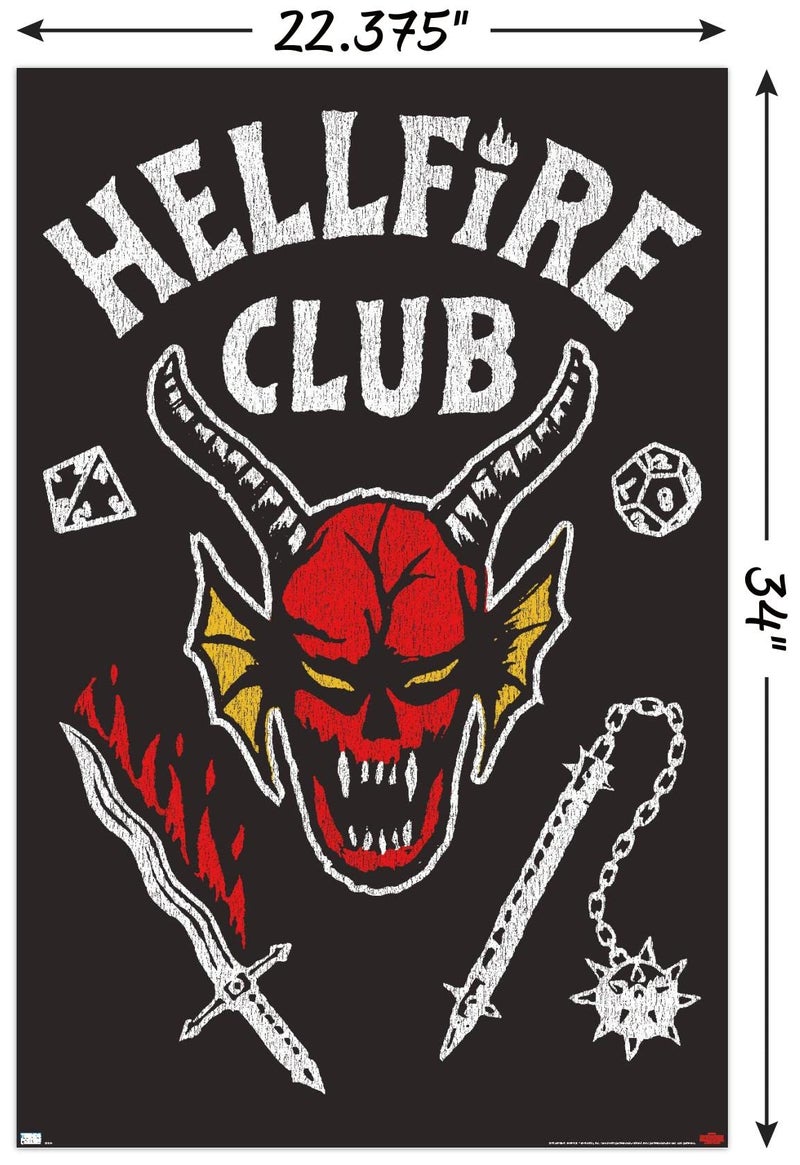 Trends International Netflix Stranger Things: Season 4 - Hellfire Club Wall Poster, 22.375" x 34", Unframed Version - Image 3