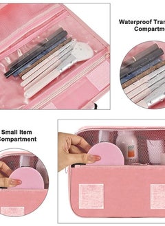 Excefore Travel Hanging Wash Bag - Large Capacity Waterproof Storage Bag with Hook. Portable and Pink, Perfect for Cosmetics and Toiletries.  - Image 5