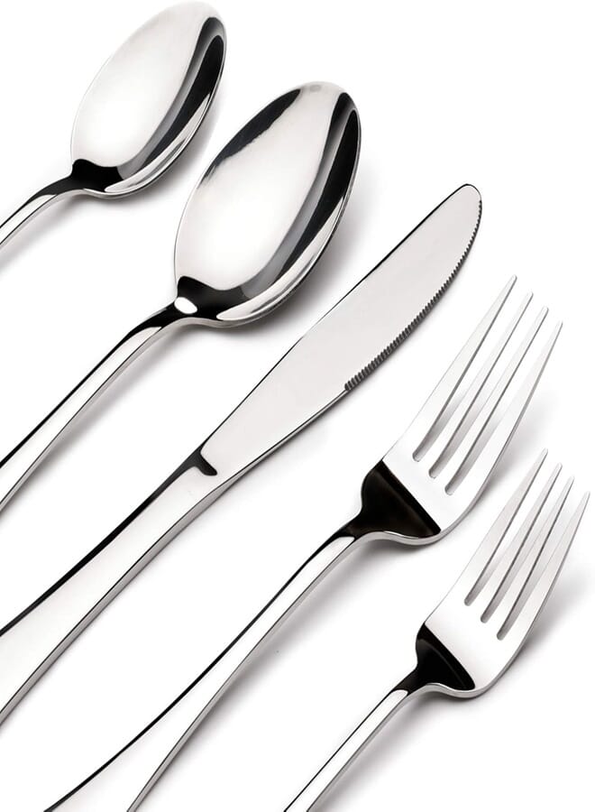 75-Piece Cutlery Set for Entertaining – Silver Stainless with Wooden Storage  - Image 5