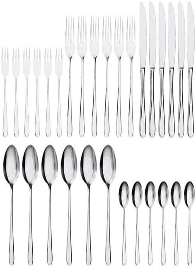 75-Piece Cutlery Set for Entertaining – Silver Stainless with Wooden Storage  - Image 3