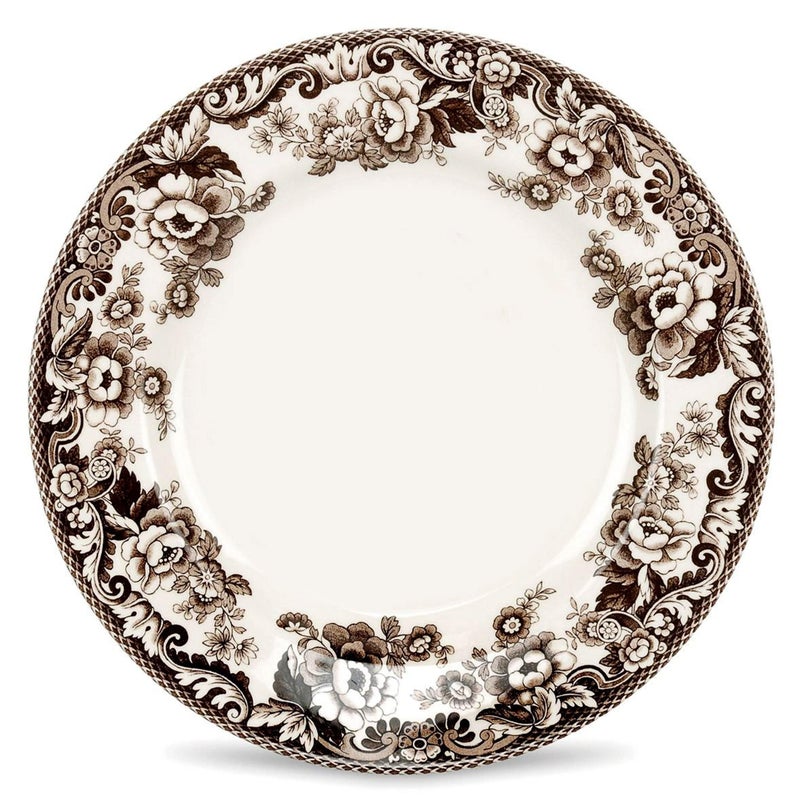 طقم أطباق خبز وزبدة سبود ديلامير 4 قطع 65 بوصة من الخزف الفاخر لللفائف والبسكويت آمن للاستخدام في الميكروويف وغسالة الصحون والفرن الدافئ، أدوات مائدة إنجليزية ريفية مصنوعة في إنجلترا