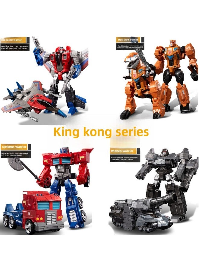 Children's Transforming Robot King Kong Mecha Super Variable Ares Tank Aircraft Model Cartoon Toy Educational Boy-Color:No.9-Fast Fighter -Huang  - Image 3
