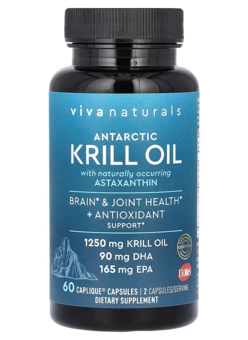 Viva Naturals - Viva Naturals, Arctic Krill Oil with Astaxanthin, 60 Capsules Caplique - Image 1