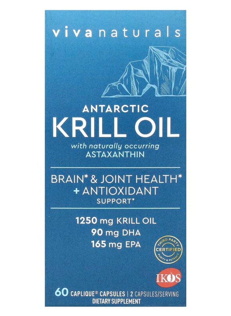 Viva Naturals - Viva Naturals, Arctic Krill Oil with Astaxanthin, 60 Capsules Caplique - Image 1