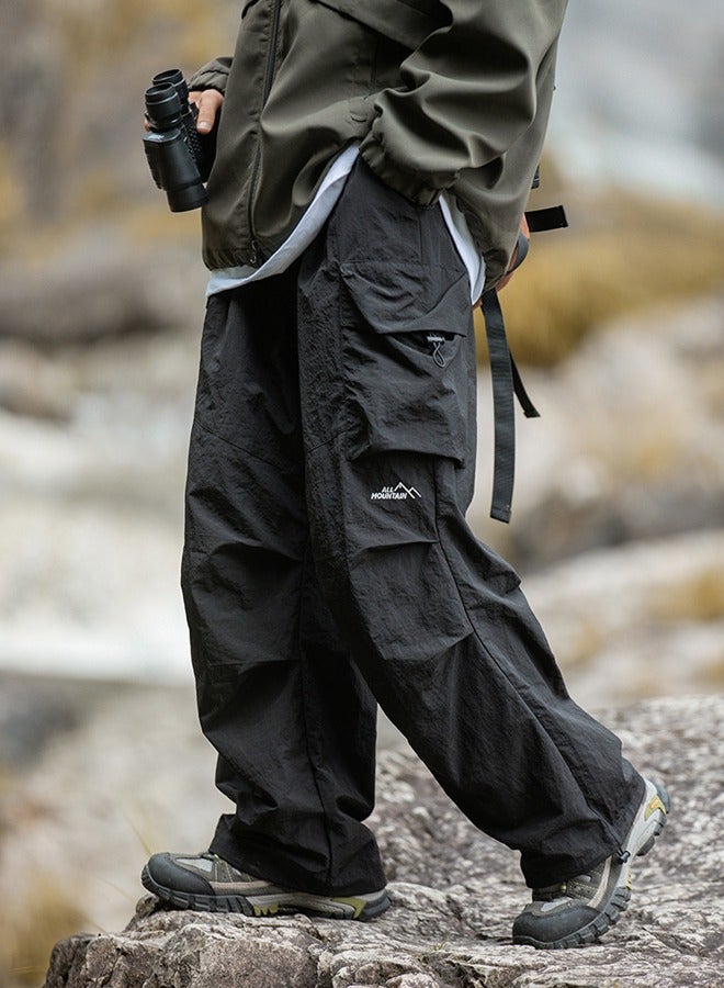 NIBEMINENT Outdoor Leisure Lightweight Trail Pants Black - Image 3