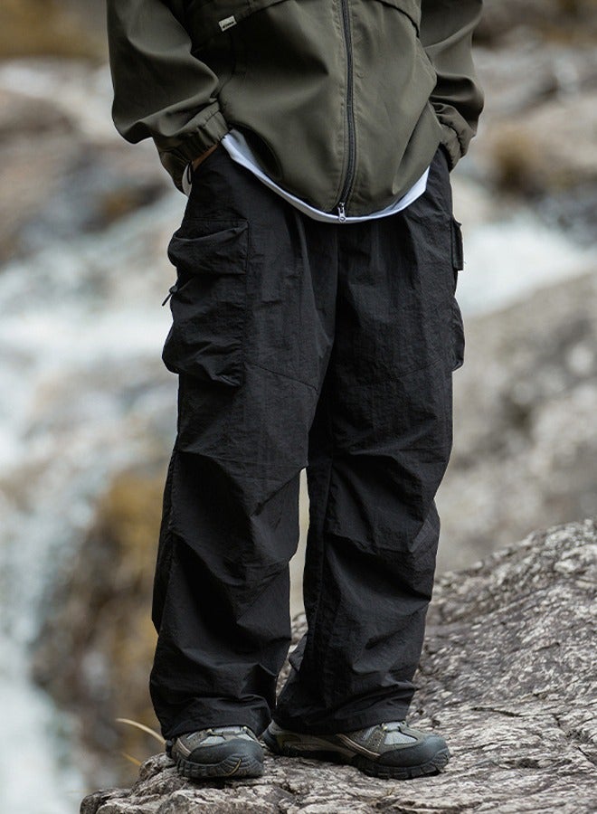 NIBEMINENT Outdoor Leisure Lightweight Trail Pants Black - Image 2