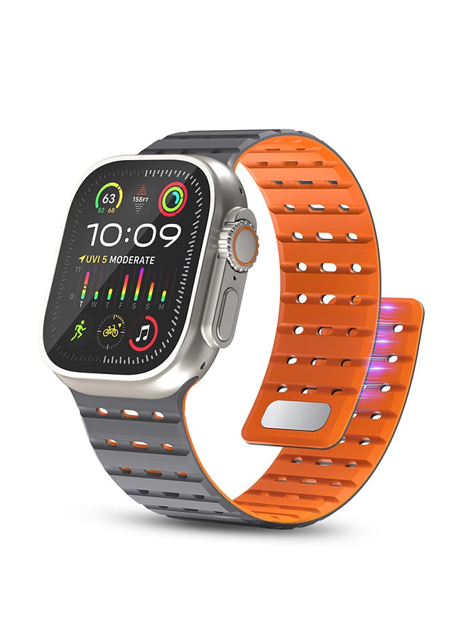 O Ozone Magnetic Sport Band For Apple Watch Series 10 | Ultra 2 | 8 Ultra | 9 | 8 | 7 | 6, 49/46/45/44/42mm, Soft Silicone Wristband Strap - Starlight  - Image 1