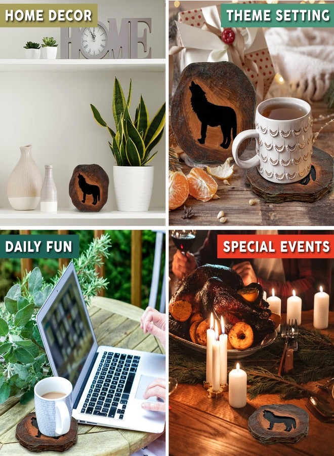 Puzzled COTA Global Wolf Art Coaster - Wildlife Decor Drink Coaster Art, Wolf Decor Resin Coaster for Drinks, Hunting Home Decor Accessories, Coasters for Drinks and Cabin Decorations - 3.5 Inches - 1 Piece - Image 3