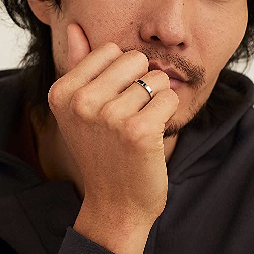NOKMIT 3mm Titanium Rings High Polished Wedding Band for Women Girls Dainty Stacking Stackable Band Thumb Pinky Ring Non Tarnish Comfort Fit Size 5 to 10 (Silver,8) - Image 3