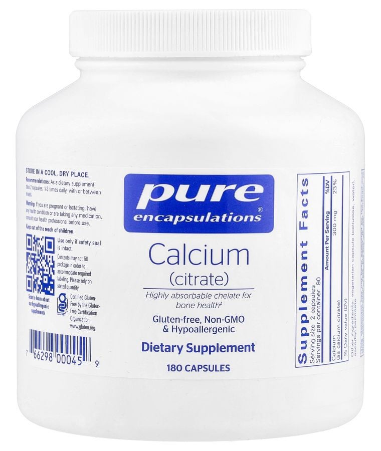Pure Encapsulations Calcium (Citrate) 180 Capsules (150 mg per Capsule)