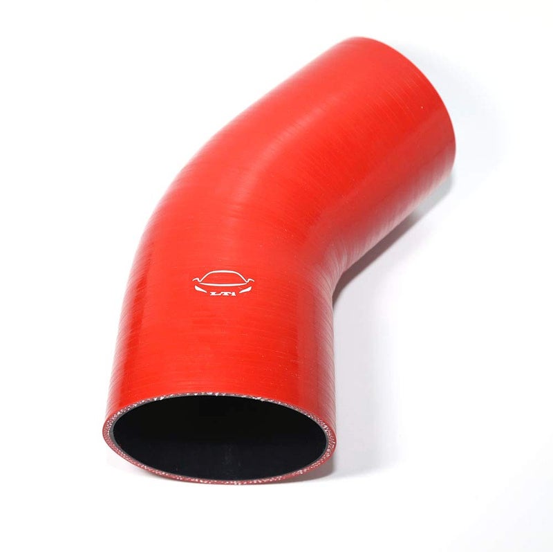 TenkeAuto 4-Ply Reinforced 45 Degree 4" ID Elbow Silicone Hose Coupler for Turbo/Intercooler/Piping (RED 4'') - Image 4