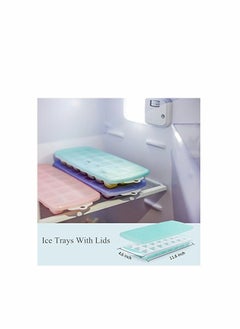 KASTWAVE Ice Cube Trays 3 Packs Flexible Silicone Ice Trays with Spill-Resistant Lids Easy Release Ice Trays Make 63 Ice Cube, BPA Free,Stackable,Dishwasher Safe  - Image 4