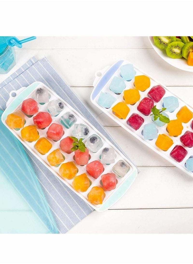KASTWAVE - Ice Cube Trays 3 Packs Flexible Silicone Ice Trays with Spill-Resistant Lids Easy Release Ice Trays Make 63 Ice Cube, BPA Free,Stackable,Dishwasher Safe - Image 1