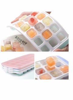 KASTWAVE Ice Cube Trays 3 Packs Flexible Silicone Ice Trays with Spill-Resistant Lids Easy Release Ice Trays Make 63 Ice Cube, BPA Free,Stackable,Dishwasher Safe  - Image 1
