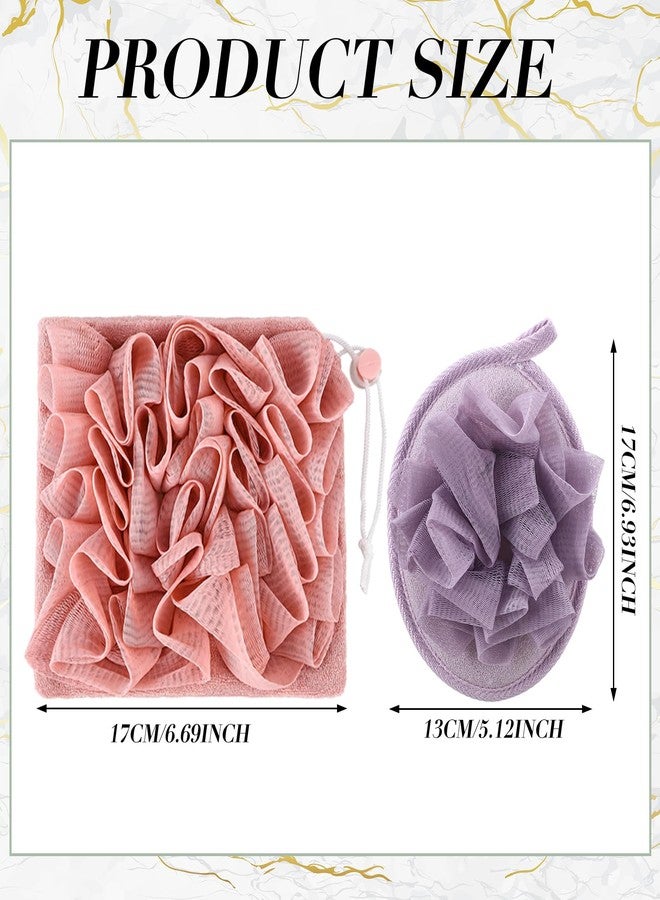 LemonRoad 6 Pcs Bath Shower Pouf Sponge Loofahs 2 in 1 Bath Loofah with Soap Pocket Sponge Drawstring, Exfoliating Mesh Shower Puff Ball for Body Scrubber Wash Cleansing and Smooth Skin - Image 5