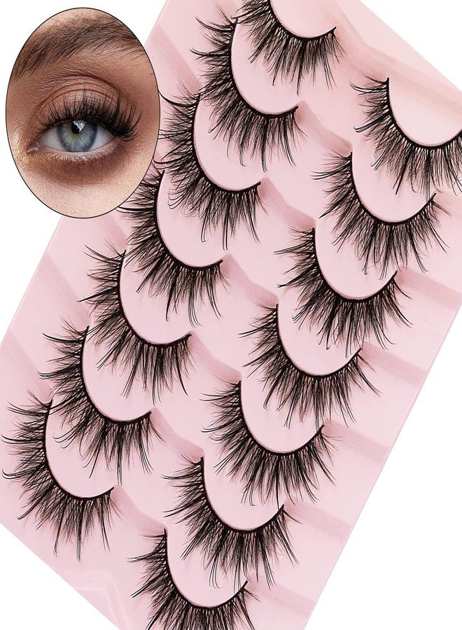 DYSILK Fluffy Lashes Mink Eyelashes - Mink Lashes Fluffy 7 Pairs 8D Faux Mink Eyelashes Wispy Fluffy Natural Look False Eyelashes Long Lashes Pack Mink Lashes Soft Reusable Eye Lashes | Slay 18mm - Image 1