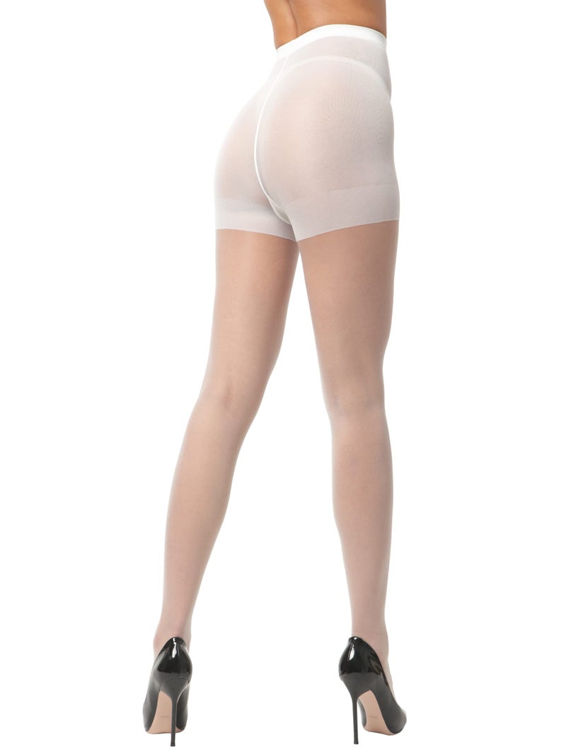 EVERSWE 3 Pairs Women's Sheer Pantyhose 20D, High Waist Control Top Pantyhose Hosiery (White, XL) - Image 4