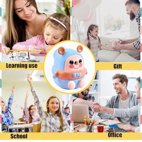 FunBlast Sharpener for Kids –Teddy Pencil Sharpener, Table Sharpener Machine (Blue) - Image 4
