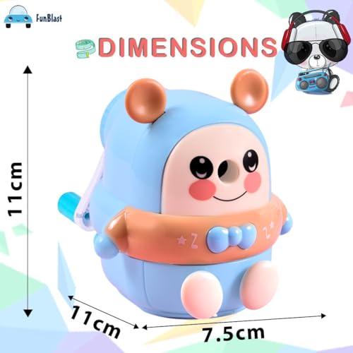 FunBlast Sharpener for Kids –Teddy Pencil Sharpener, Table Sharpener Machine (Blue) - Image 3