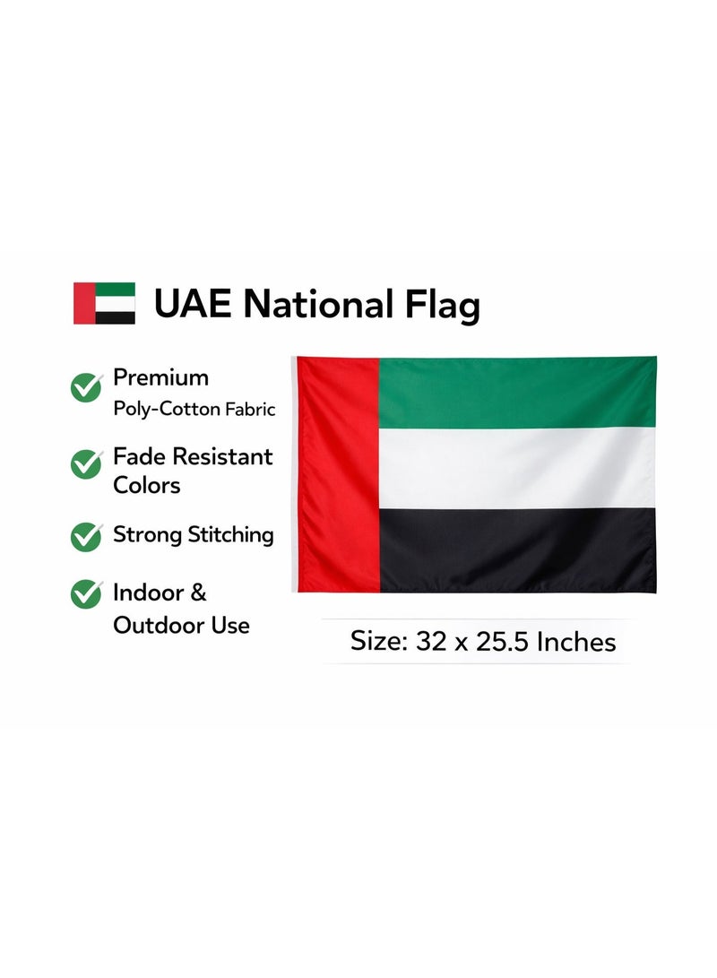 علم الإمارات العربية المتحدة من قماش بولي-قطن، متين ومقاوم للبهتان، مناسب للاستخدام الداخلي والخارجي 🇦🇪 - Image 2
