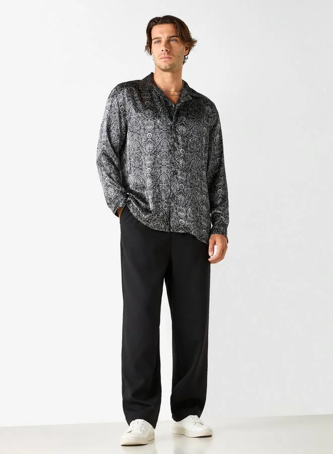 Iconic Iconic All-Over Print Shirt with Long Sleeves