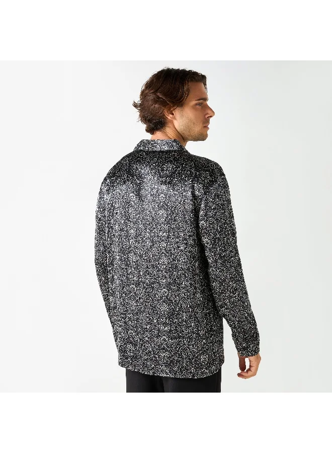 Iconic Iconic All-Over Print Shirt with Long Sleeves
