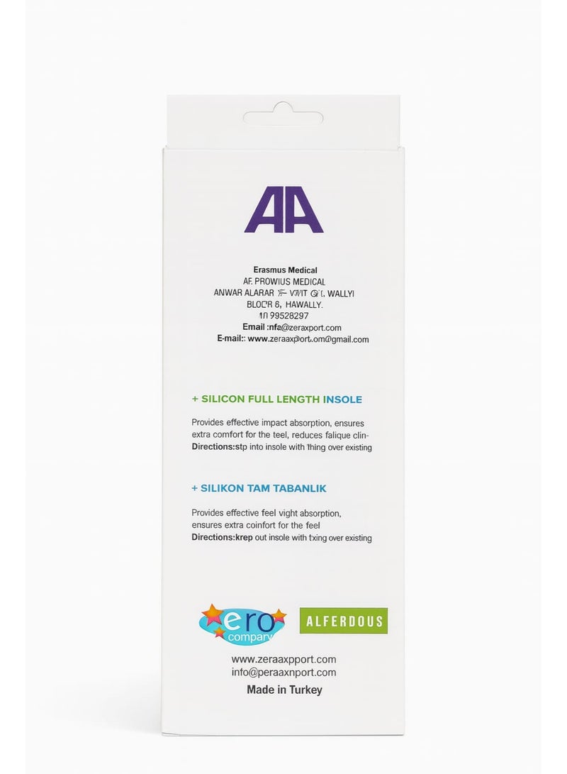 ALFERDOUS Silicone Insole Size XL (EU 43–44) – Full Length Gel Insole for Comfort & Shock Absorption - Image 2