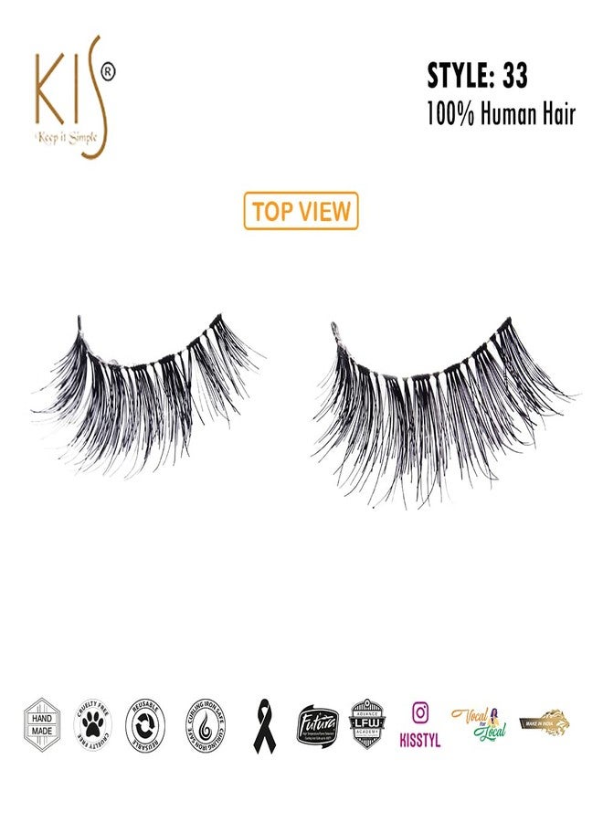 KIS Beautiful & Professional 100% Human Hair Natural Eyelashes, New Tapered End, Conventional Technology, Cruelty free Lashes For women..... - Image 4