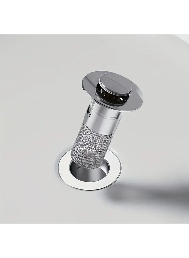 Silver Expandable Sink Drain Stopper 304 Stainless Mesh No Tool Needed - Image 4