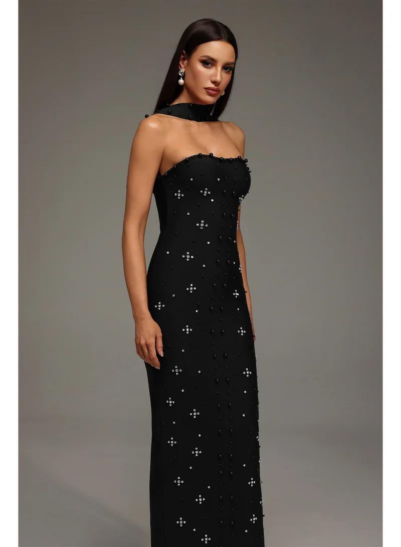 Bella Barnett Nesya Sleeveless Pearl Bandage Maxi Dress