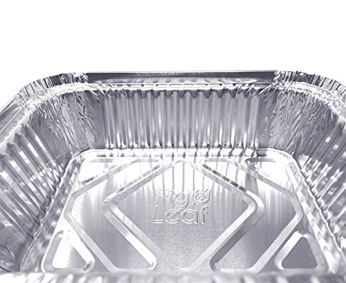 Fig & Leaf (120 Pack) Premium 1.5-LB Takeout Pans with Lids l Medium 7" x 5" x 2" l Heavy Duty Disposable Aluminum Foil for Catering Party Meal Prep Freezer Drip Pans BBQ Potluck Holidays - Image 5